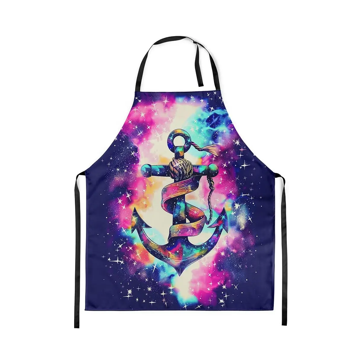 

Anchor Chef Apron,Nautical Ocean Adventure Apron For Chef Trippy Starry Galaxy Kitchen Apron