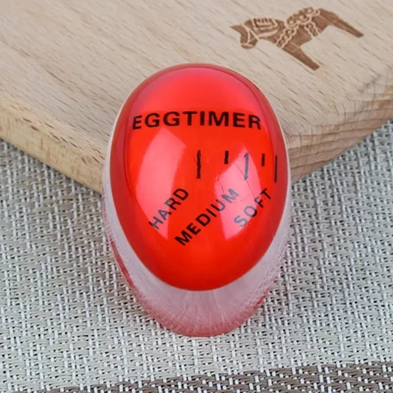 1pcs Egg Timer Kitchen Electronics Gadget Color Changing Yummy Soft Hard Boiled Eggs Cooking Eco-Friendly Resin Red Timer Tool