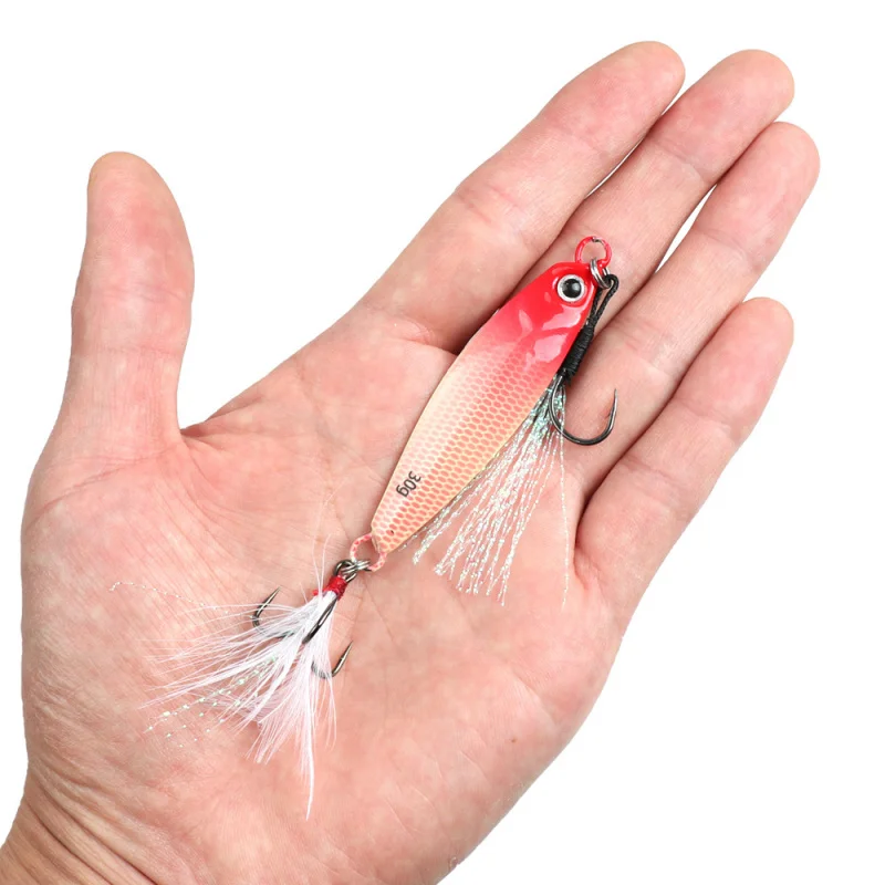 Leuchtender Jigging-Köder für Long CastingJIG 7 g – 30 g Federhaken zum Meeresangeln, schwimmende Shore-Makrele