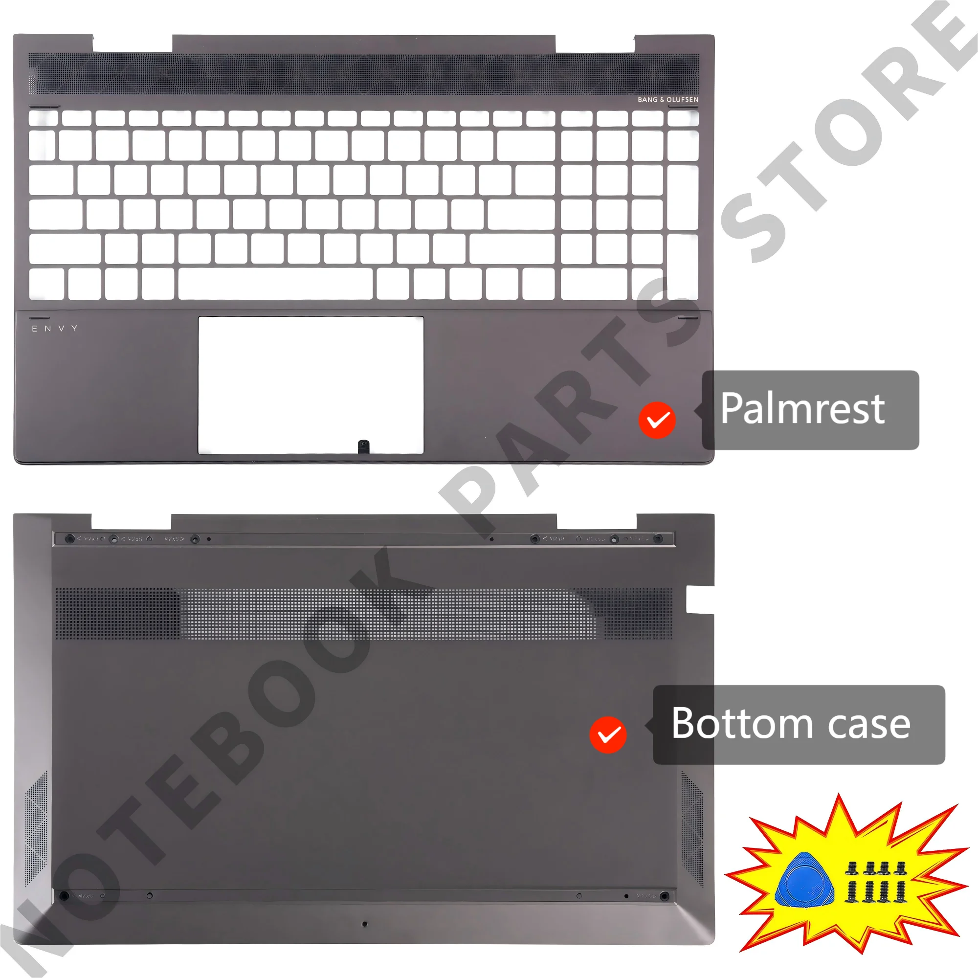 Coperchio superiore L93204 Per ENVY X360 15-ED 15M-ED 15-EE 15M-EE TPN-C149 LCD Cover posteriore Palmrest Custodia inferiore Cerniera in metallo