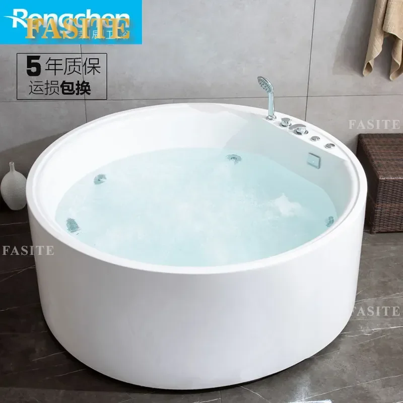 For Acrylic Round Bathtub Integrated Seamless Surf Massage Sanitary Ware Adult Home Hotel Bathroom Furniture Durable Stylish