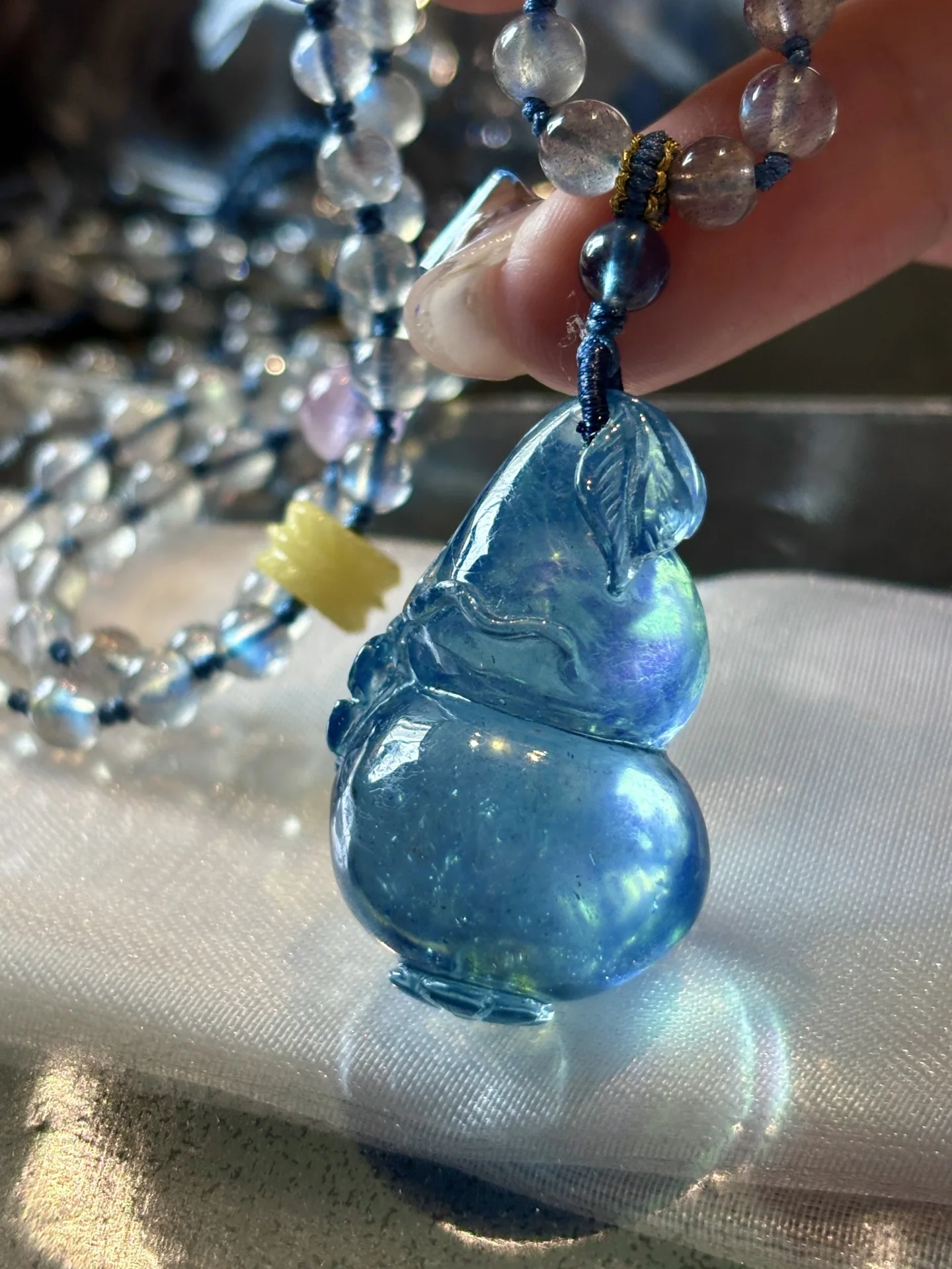 

Натуральный синий аквамарин, прозрачный кулон для женщин, 35x22x19 мм, тыква, аквамарин, бразилия, модные бусины, ожерелье AAAAA