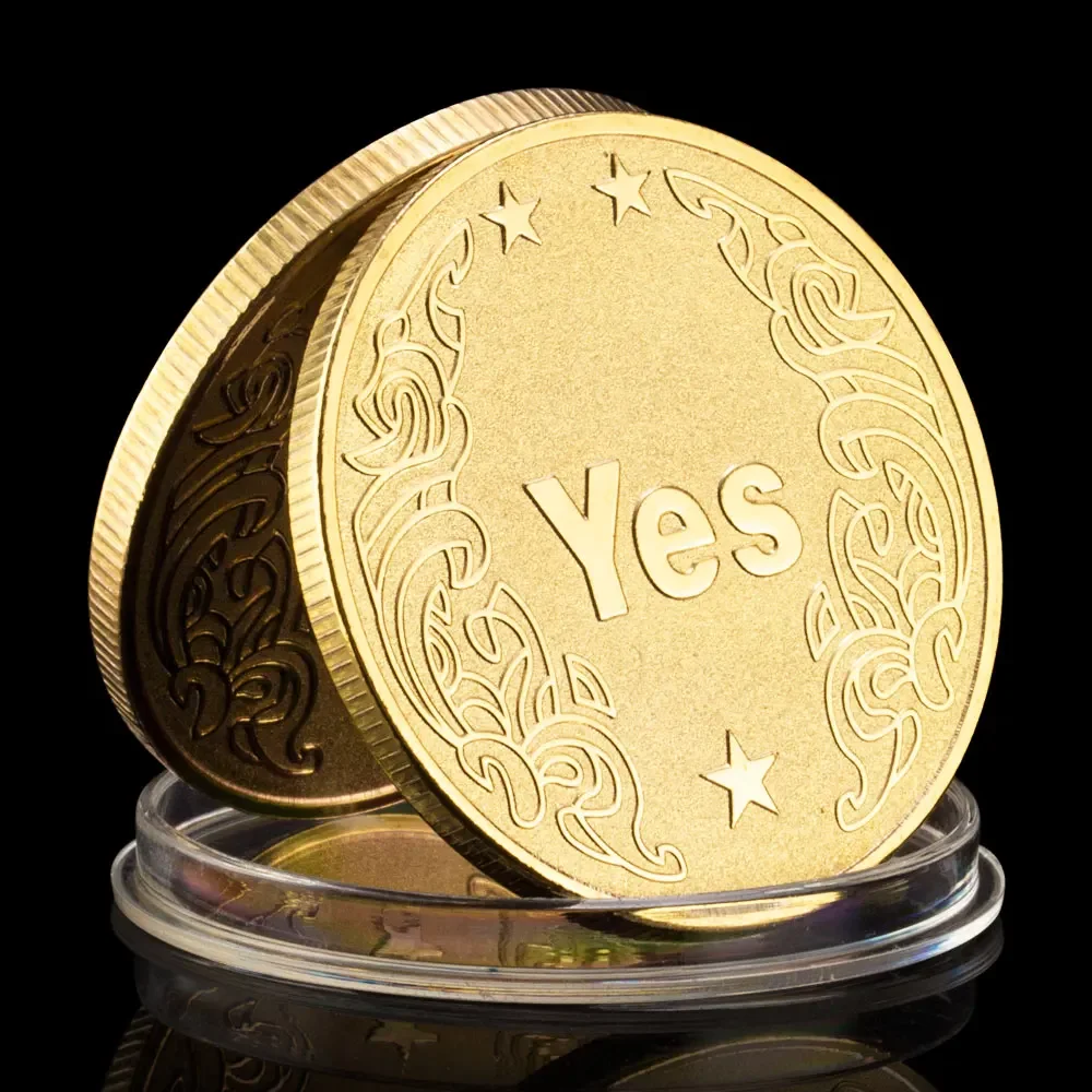 Yes or No Prediction Decision Coin Ouija Gothic Gold Plated Coin Souvenirs and Gifts Commemorative Coins