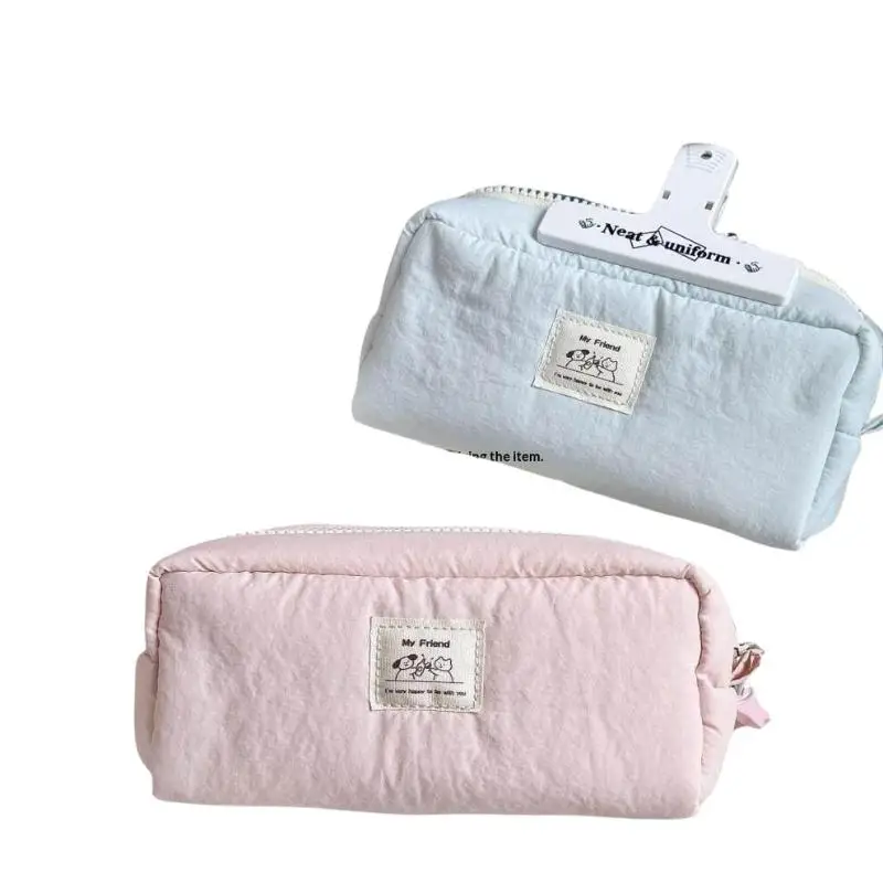 New Kawaii Pencil Case With Star Charm Pendant Keychain Large Capacity Soft Pen Bag Stationery Pouch For Girls