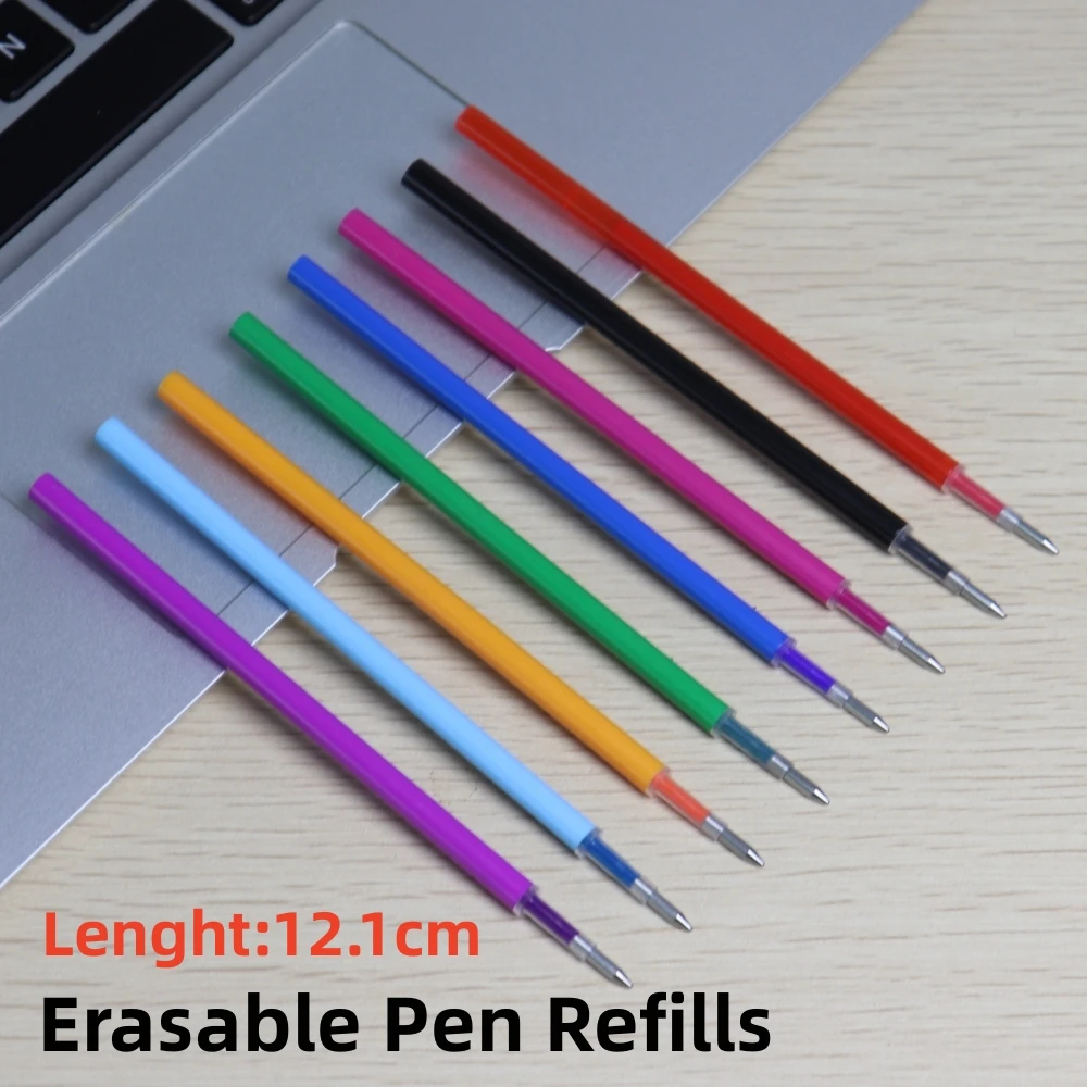 Caneta apagável quente 8 tamanhos, assinatura de escritório, recarga de caneta gel, acessórios mágicos, 0.5mm, 8 cores, ferramentas de escrita de tinta, material escolar