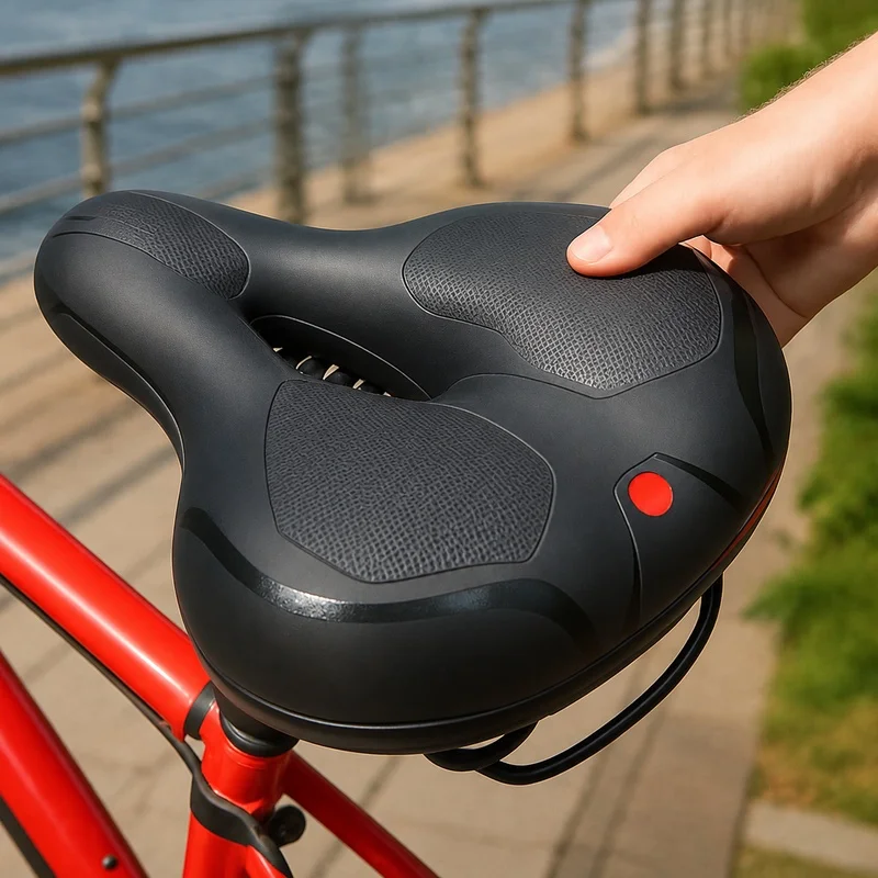 Breathable Hollow MTB & Road Bike Saddle with Shock Absorption and Ergonomic Comfort Design