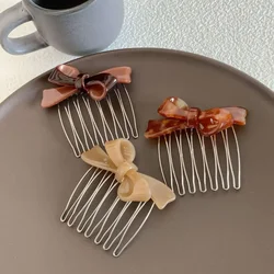 New Korean Acetate Bow Hair Combs Women Bangs Hair Clips Girls Elegant Barrettes Headwear Girls Women Hair Accessories