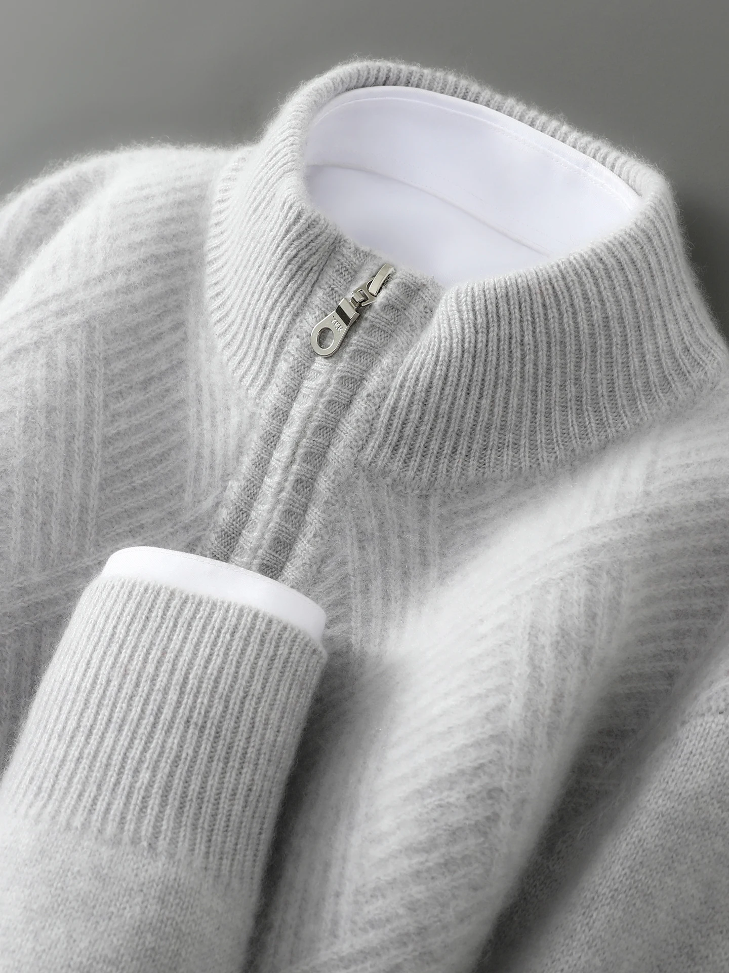 

Men's Thiened Double Woolen Knit Sweater f Zipper Camere Loose Fit Autumn Winter Casual Sle Comfortable Warmth