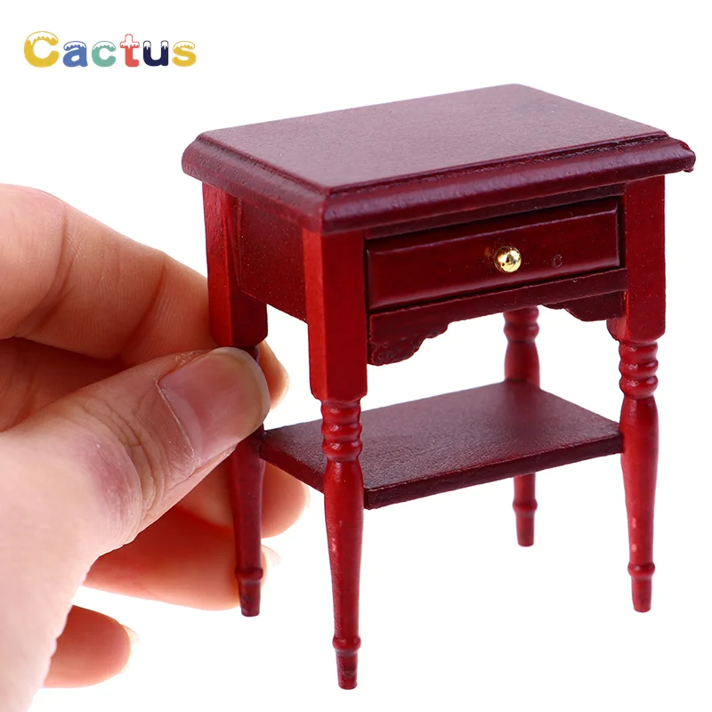 Hot Sale 1:12 Dollhouse Miniature Bedside Table Cabinet Locker Furniture Model Decor Toy