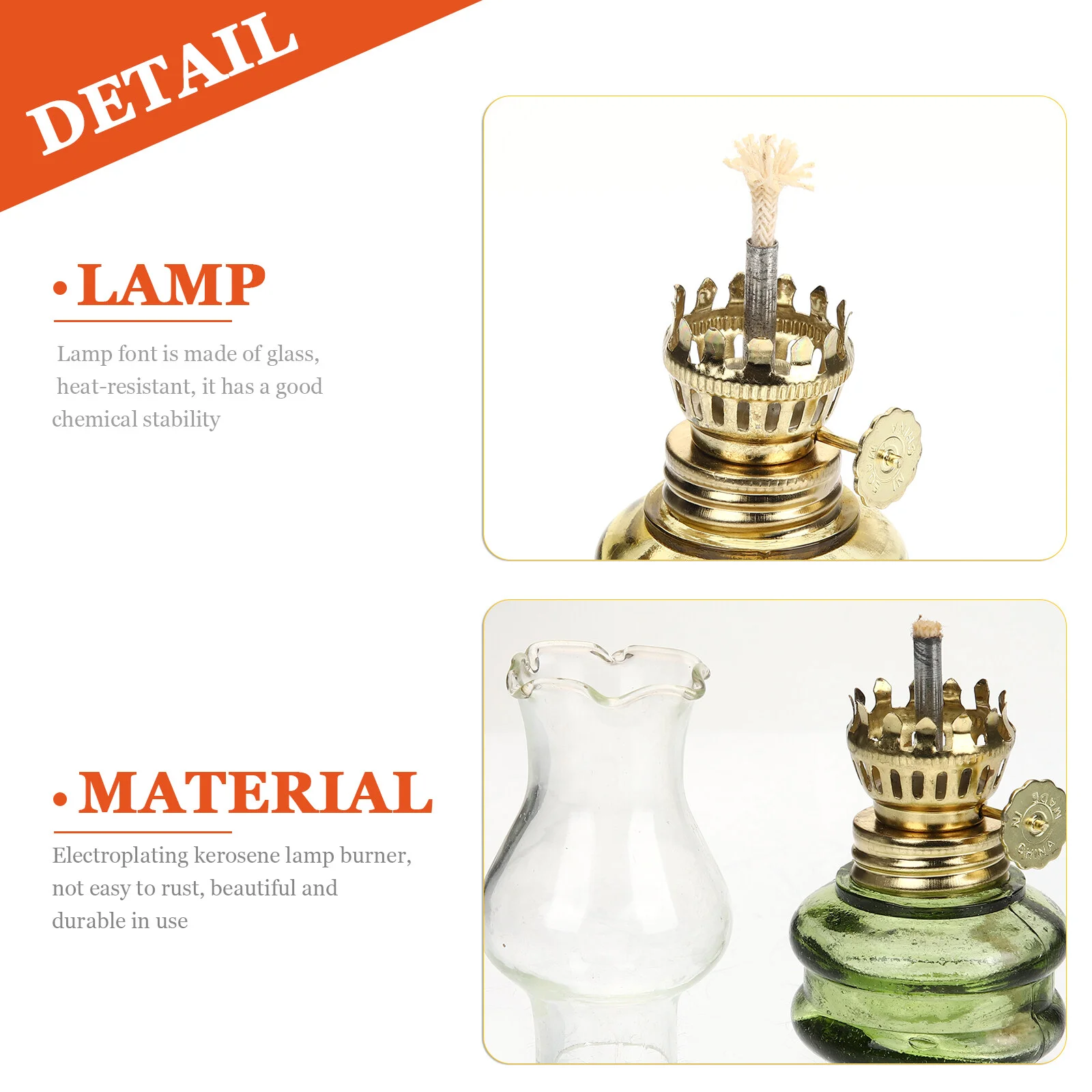 3 Pcs Mini Desk Lamps Lamp Retro Desk Glass Hurricane Large Chamber Oil Desktop Lamp Retro Lantern