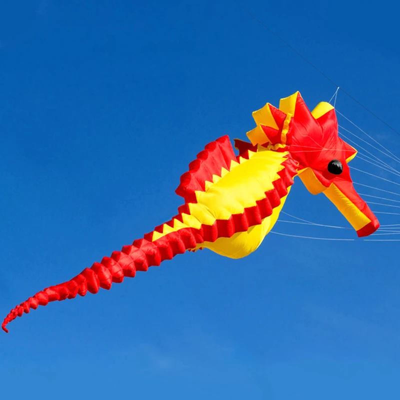 

free shipping 5m Seahorse soft kite ripstop nylon outdoor toys pendant animal wheel octopus albatross factory Kite flying