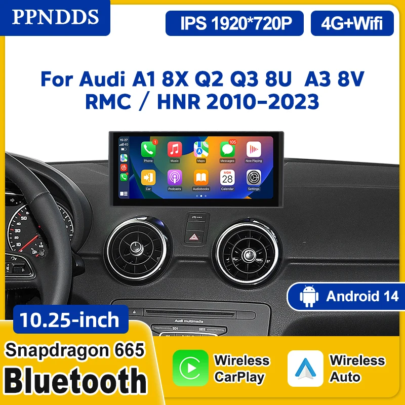 

PPNDDS Android 14 CarPlay For Audi A1 8X Q2 2010-2023 ouch Screen GPS Car Multimedia Player Navi Stereo DSP WIFI