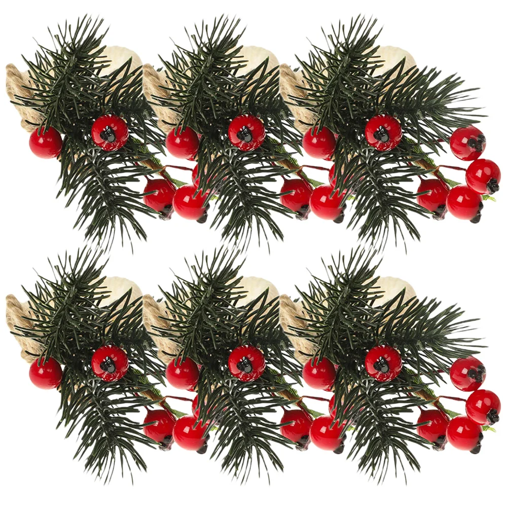 

6pcs Napkin Berry Wreath Design Plastic Linen Berry Napkin Rings Christmas Decor Table Settings Events Gatherings
