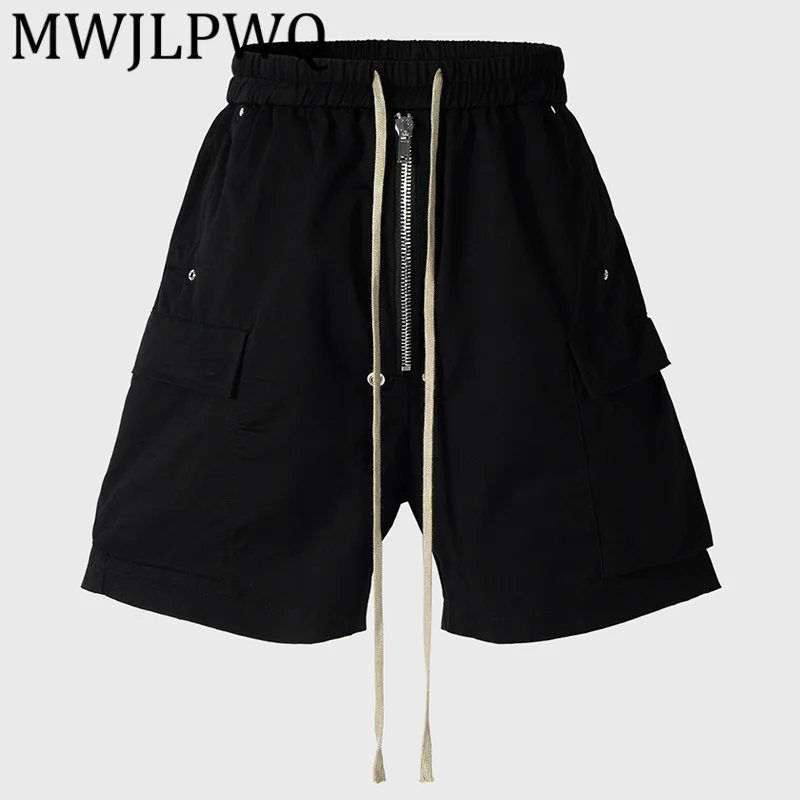 

MWJLPWQ MIJKO и женские весенне-летние уличные повседневные брюки унисекс на молнии, мужские шорты-карго в темном стиле RICK 12435