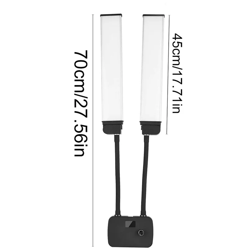 ABGN แขนคู่ LED เติมหรี่แสงได้ความงามไฟ LED วิดีโอ 2700 K-5600 K 2 โหมด 45 W การถ่ายภาพสดสตรีมมิ่ง