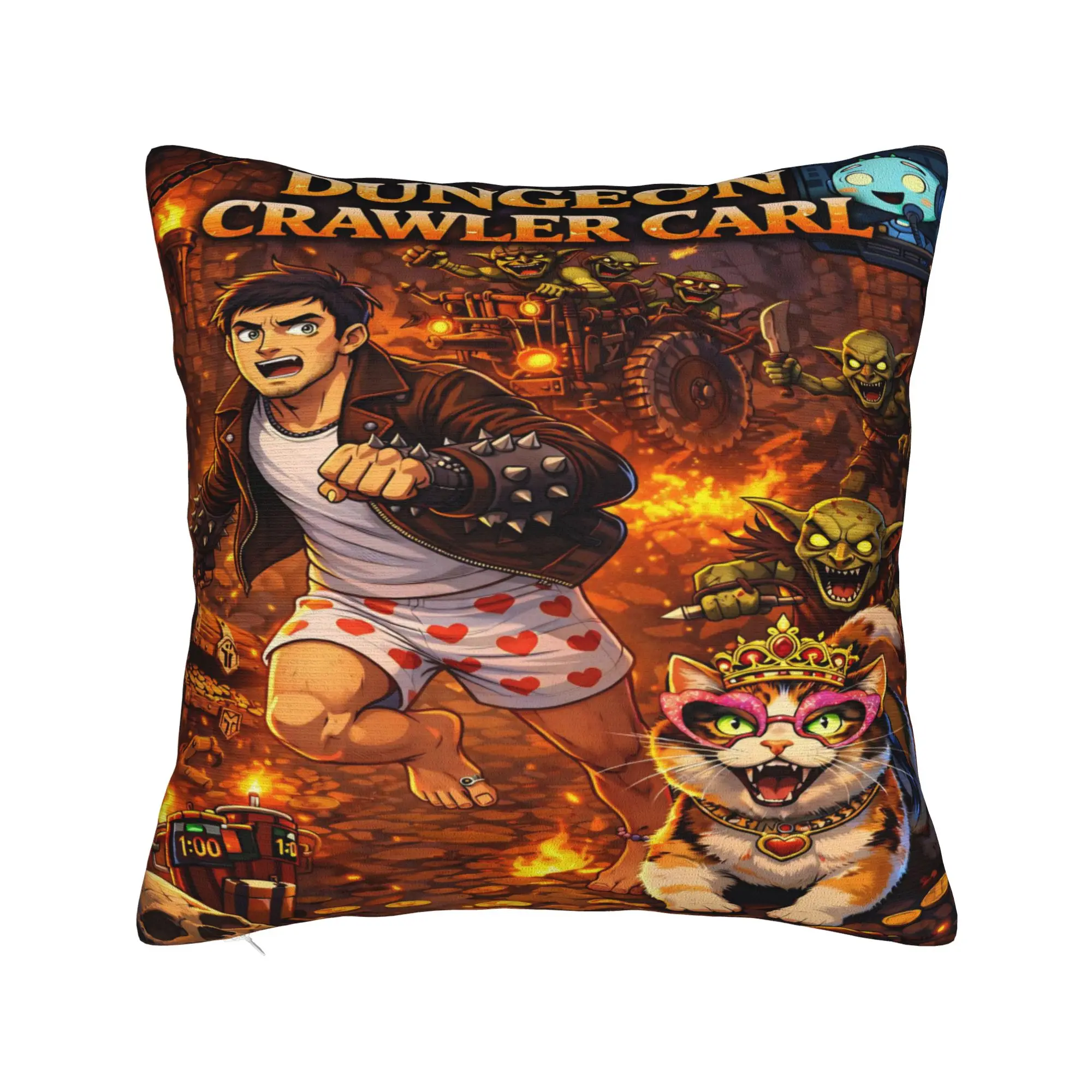 Warm Living Room Dungeon Crawler Carl  Decoration Pillowcase Merch  Pillow Cover Zippered Multiple Sizes