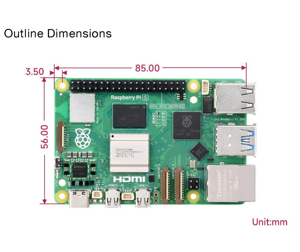 Raspberry Pi 5 8K HEVC Decoder Vulkan 1 2 GPU SDR104 TF Slot 5 Gbit/s USB 3 0 MIPI DSI CSI Kamera Display Robotik