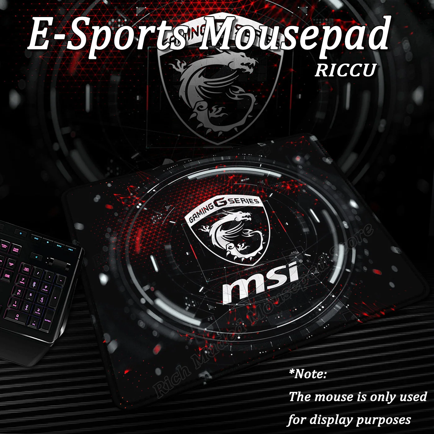 

HD XL MSI Esports Mouse Pad Small Keyboardpad Lock Edge Deskpad Kawaii Desk Mat Protection office Mats 40x45cm coaster MousePad