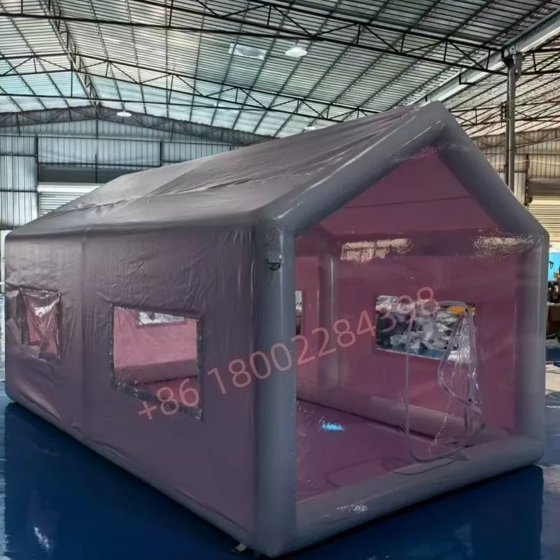 Casa de camping inflable hermética de primera calidad, tienda inflable portátil, tienda de aire inflable a prueba de lluvia con ventanas