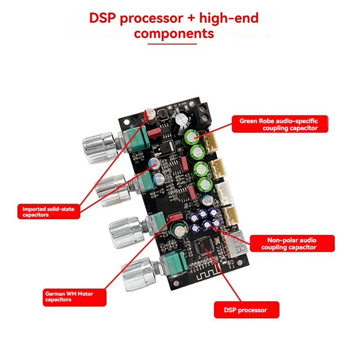 

Цифровая плата реверберации для караоке Digital Essentials DC 8-36V с микрофоном, передняя панель для пения, микшерный усилитель с защитой от обратной связи TB21H