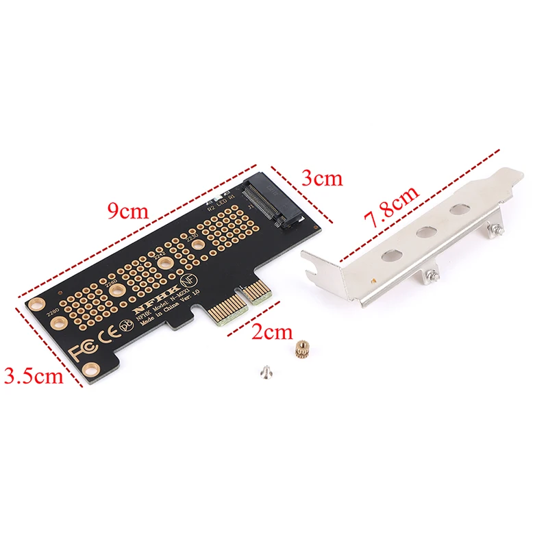 NVMe PCIe M.2 NGFF SSD to PCIe x1 adapter card PCIe x1 to M.2 With bracke