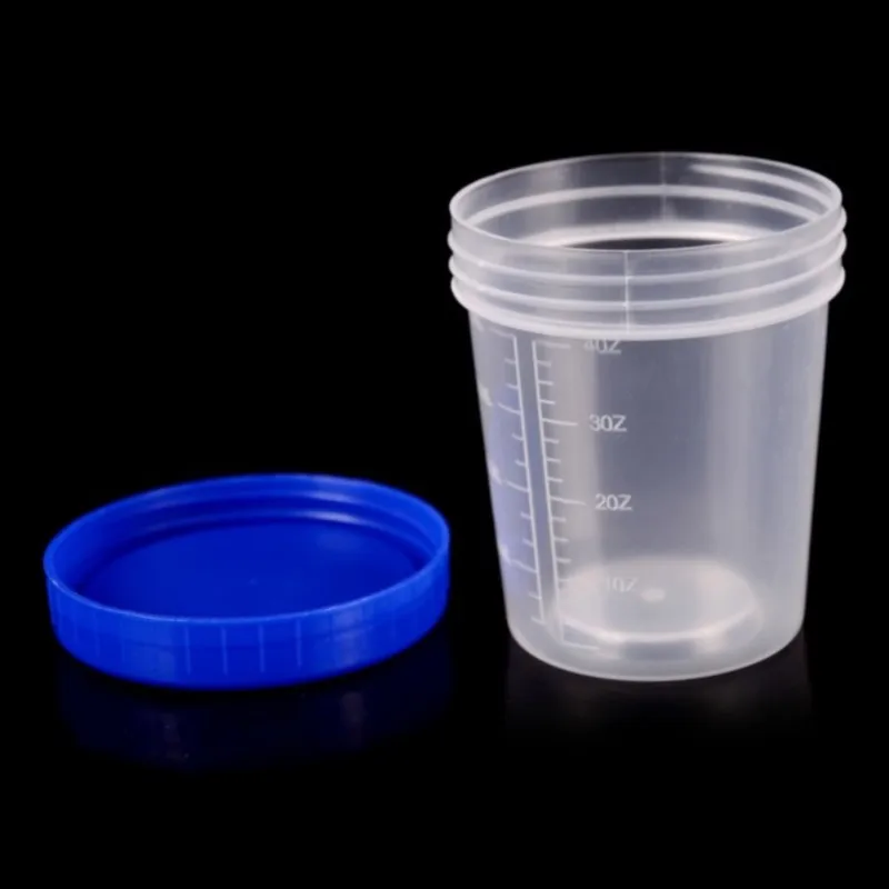 1PCS 120ml Plastic Specimen Sample Jar Craft Container Urine Pot Cup with Lids