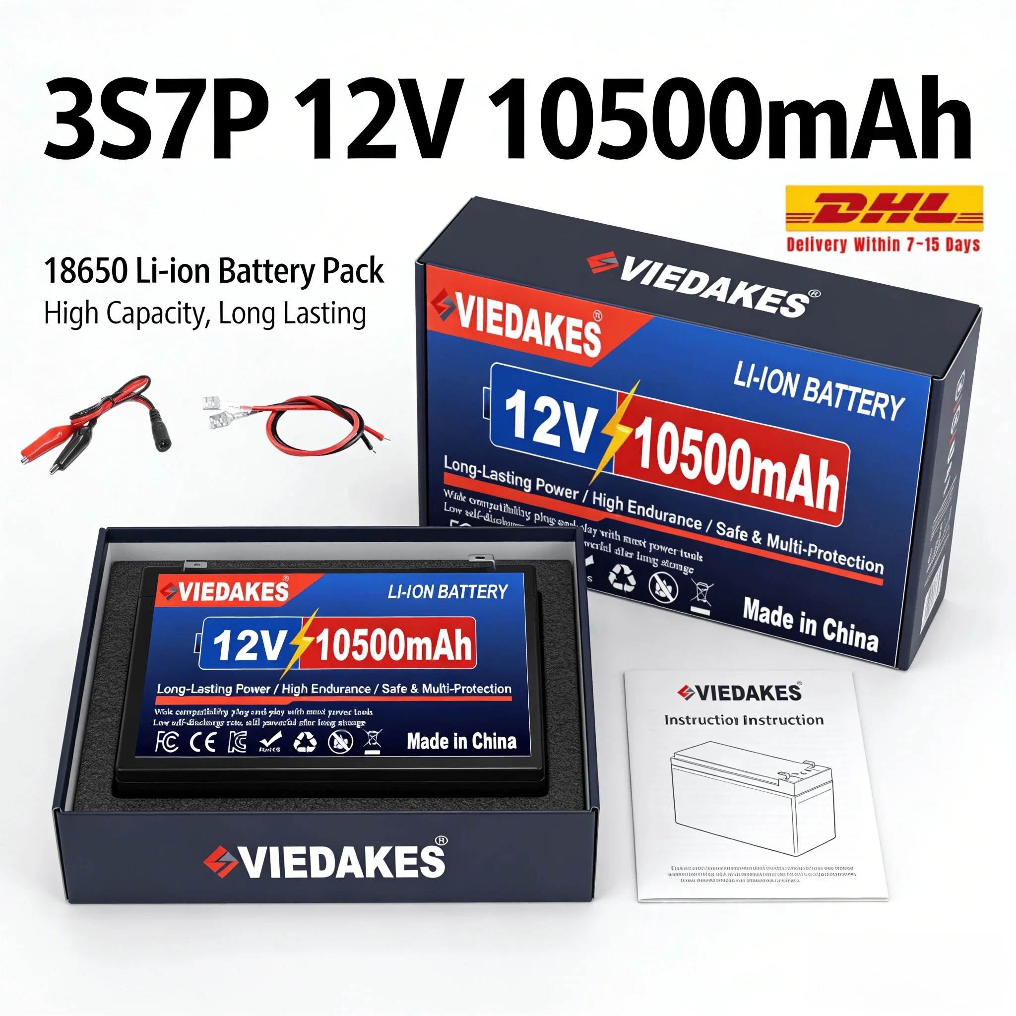 

100% Real Capacity 12V Lithium Ion Battery 10500mAh Rechargeable LiFePO4 Pack Home Outdoor Power Storage
