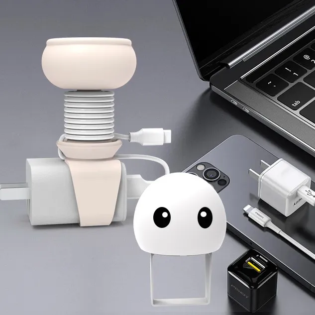 귀여운 만화 실리콘 충전기 보호기 휴대용 데이터 케이블 와인더 데이터 케이블 버클 바인딩 벨트 데스크탑 케이블 보관 버클