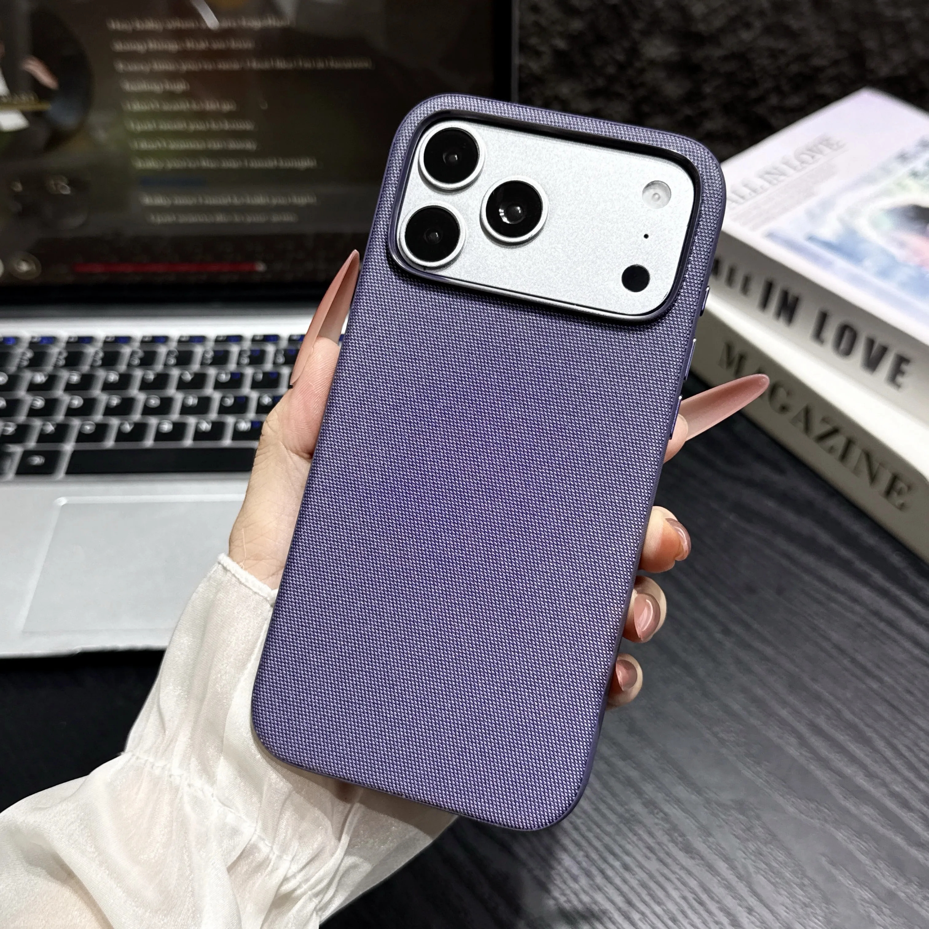 Tech Woven Hülle für iPhone 18 17 Air 16 15 14 13 Pro Max für MagSafe Magnetisches Kabelloses Laden Stoßfeste Schutzhülle – Detail 8