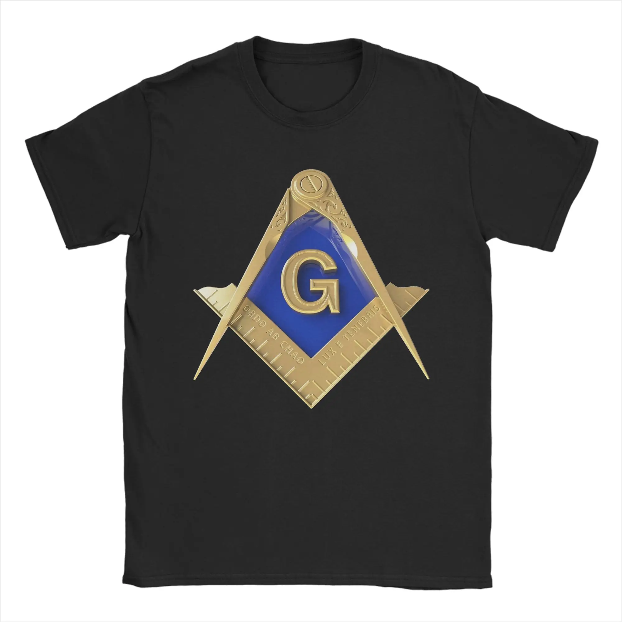 Freemason Masonic  T-Shirts for Men Square Compass  Vintage Cotton Tees Round Neck Short Sleeve T Shirt Gift Idea Tops