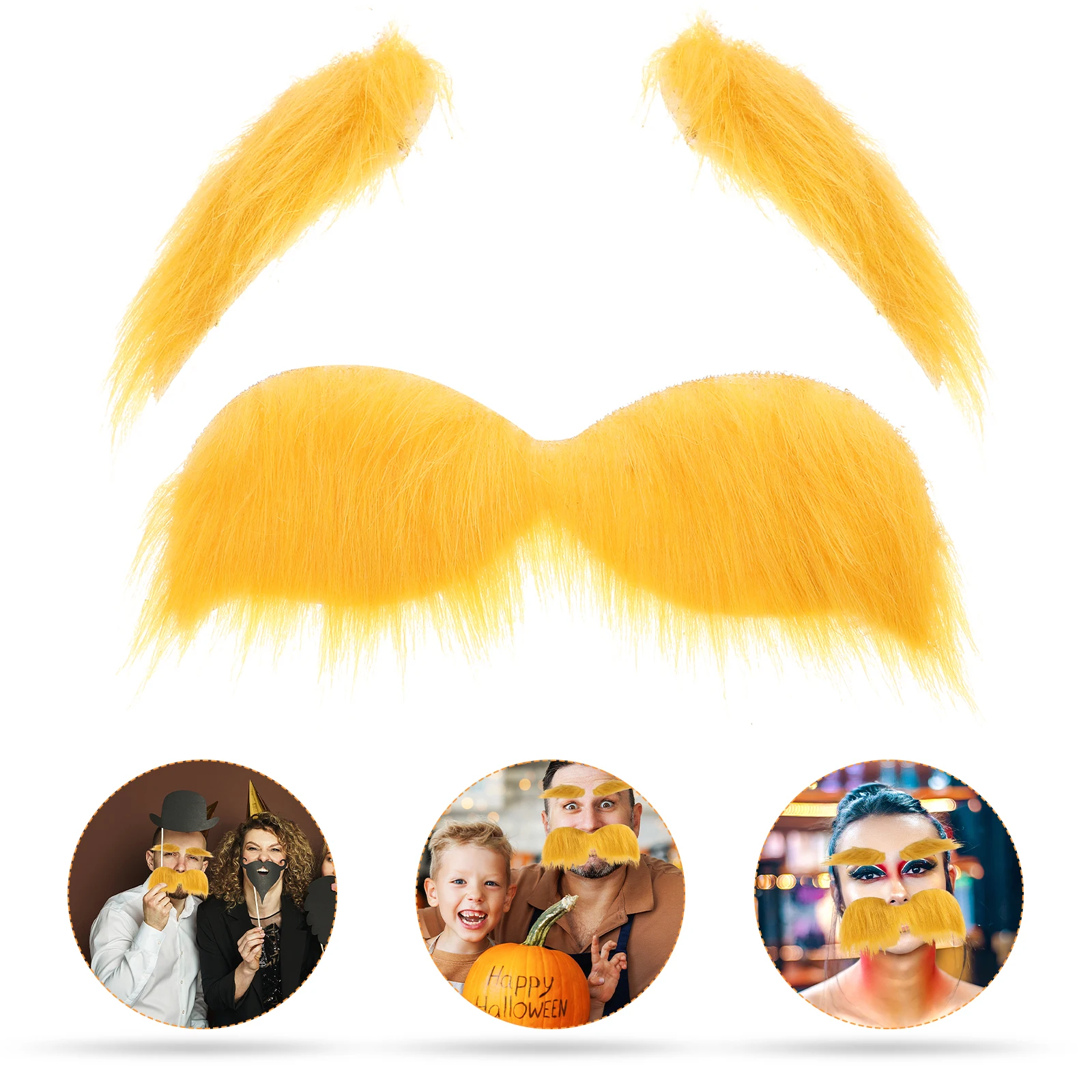 

Funny Gentleman Costume Props Party Beard Eyebrow Kit Halloween Decoration False Mustache Brow Cosplay Accessory Adult Self