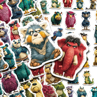 50pcs Furious Retro Animal Characters Stickers Decals For Laptop Notebook Luggage Guitar Helmet DIY Graffiti Aesthetic Stickers