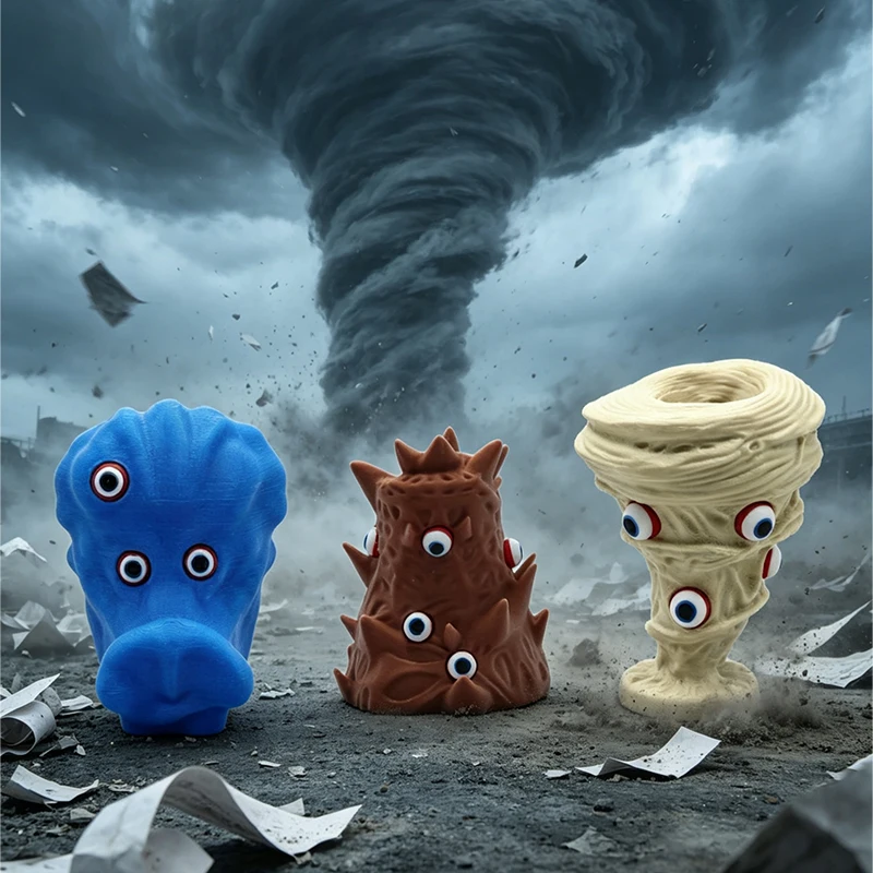 3D Printed Tornado Tsunami Storm Chaser Natural Disaster Model Figurine Desktop Ornament Office Home Decor Weather Collector