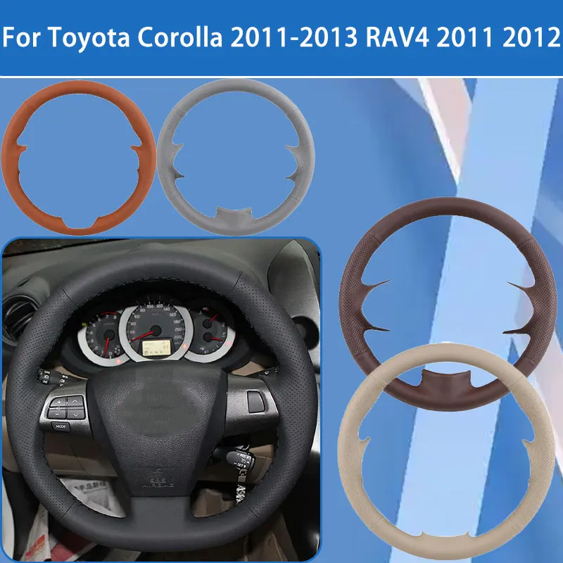 

Custom Artificial Leather Car Steering Wheel Cover For Toyota Corolla 2011 2012 2013 RAV4 2011 2012 Grip Anti Slip Breathable