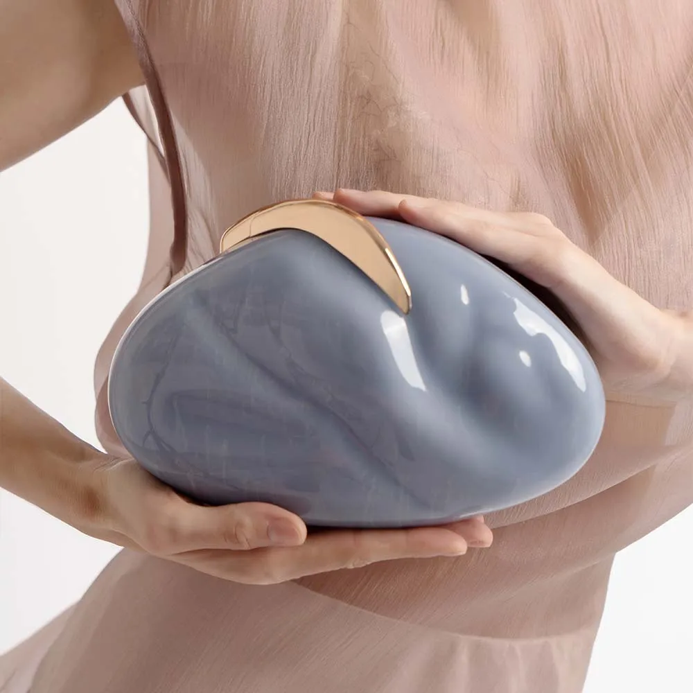 2025 New Arrival Alien Acrylic Snail Shape Hard Shell Box Clutch Bag Women Metal Handle Mini Purse Luxury Shoulder Bag  Prom Bag