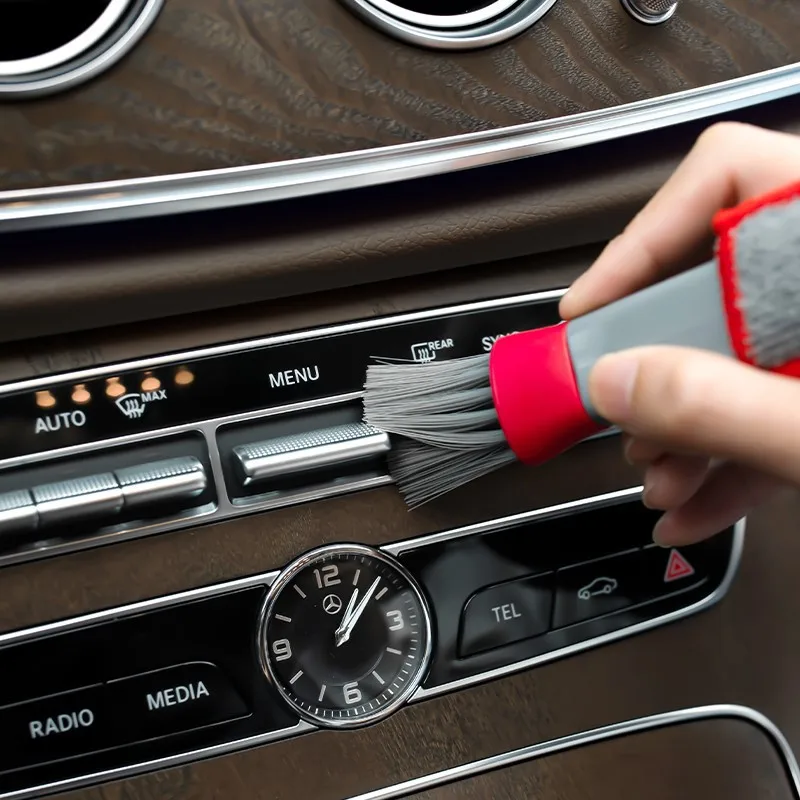 Car Air Vent Double Head Brushes Multifunction Auto Air Conditioner Car Cleaning Tools Dusting Interior Detailing Tool Brush image 2