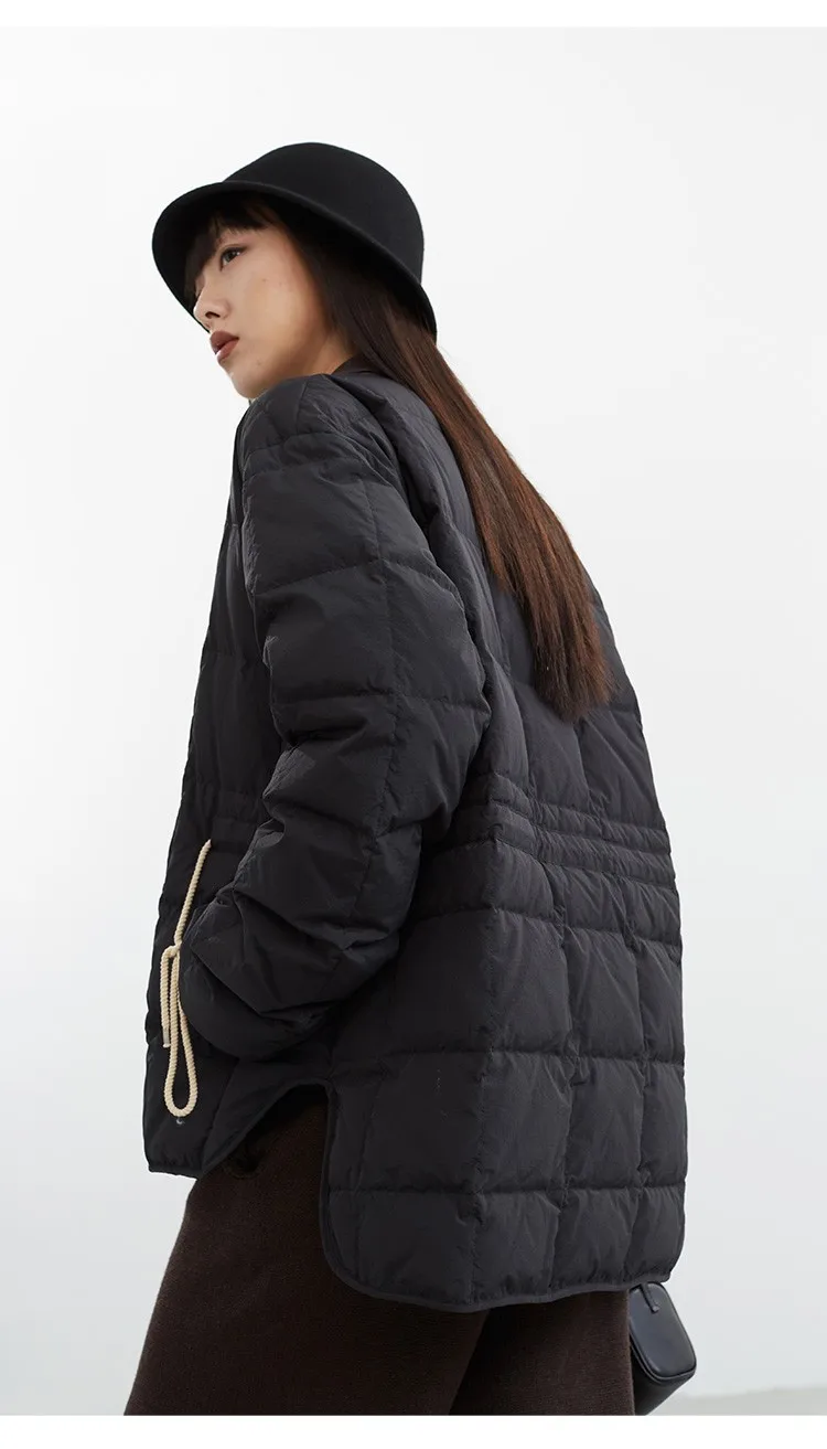 Lightweight Style~ Goose down Jacket for Petite Women, Autumn and Winter Coat, Casual Loose Fit, Versatile Warm Top for Women