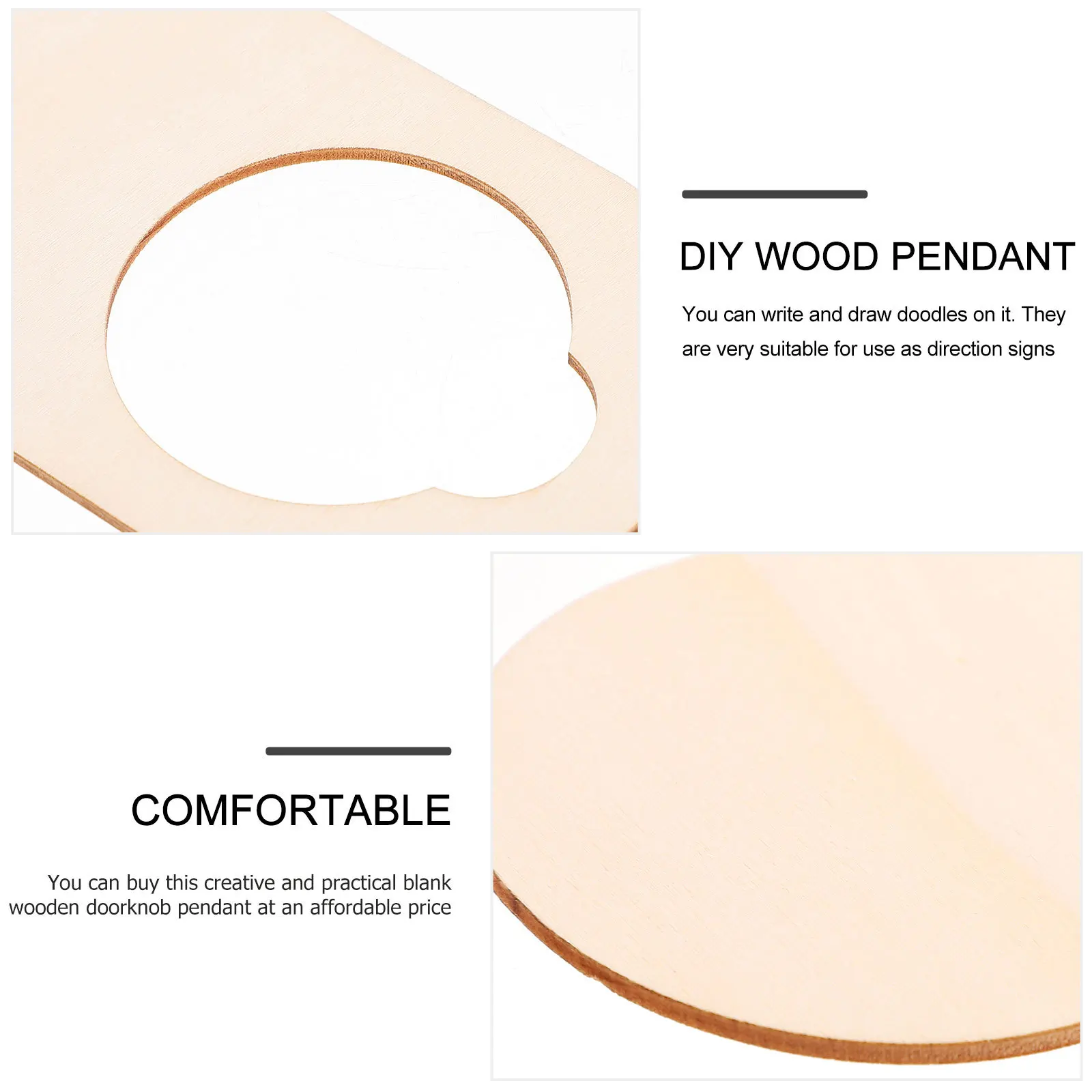 علامة خشبية معلقة مقبض الباب اللوحة 10 قطعة علامة خشبية طبيعية لتقوم بها بنفسك لا تزعج ديكور الغرفة #3