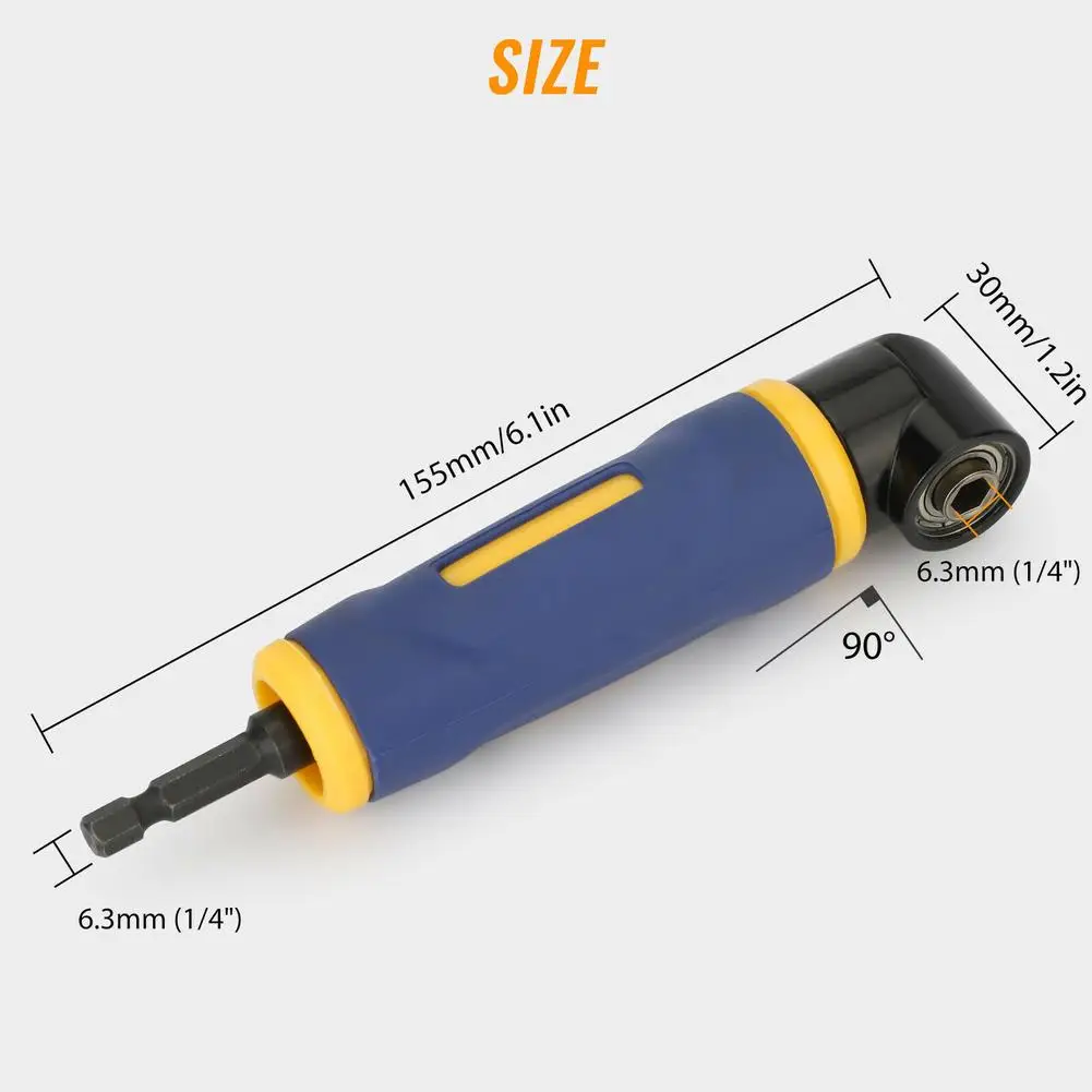 90 Degree Right Angle Drill Adapter High Efficiency Standard Hex Extension Screwdriver Socket Holder Hand Tools