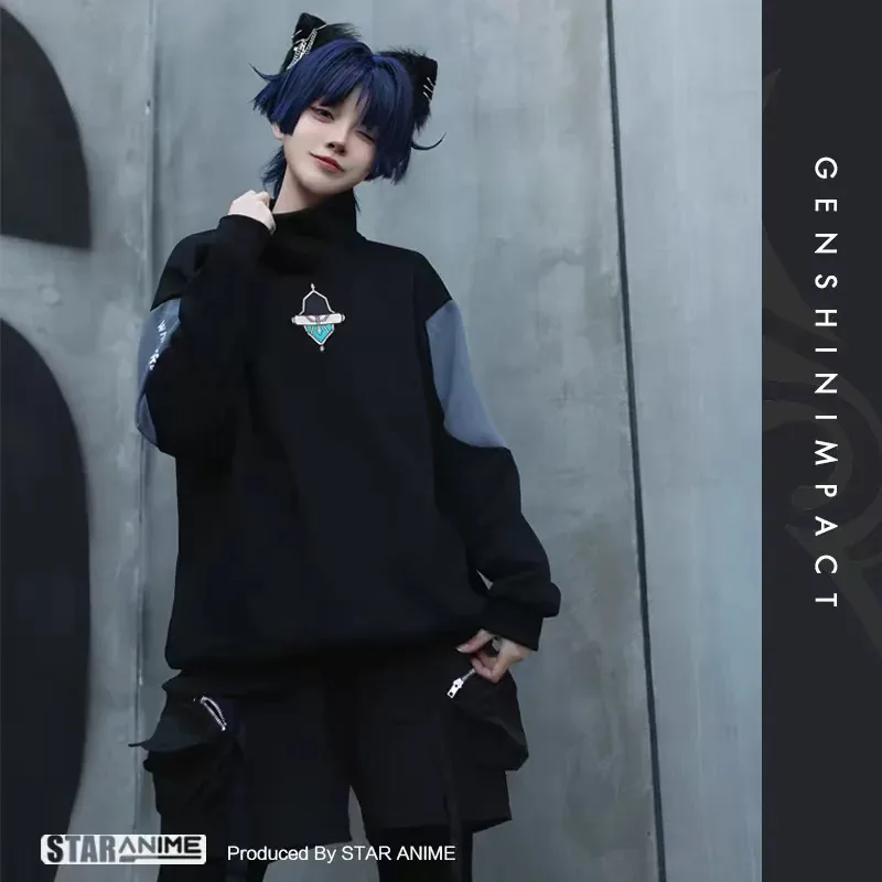 

Anime Wanderer Cosplay Hoodie Cool Tops Coat Anime Genshin Impact Scaramouche Sweatshirt Springs Autumn Unisex Loose Jacket