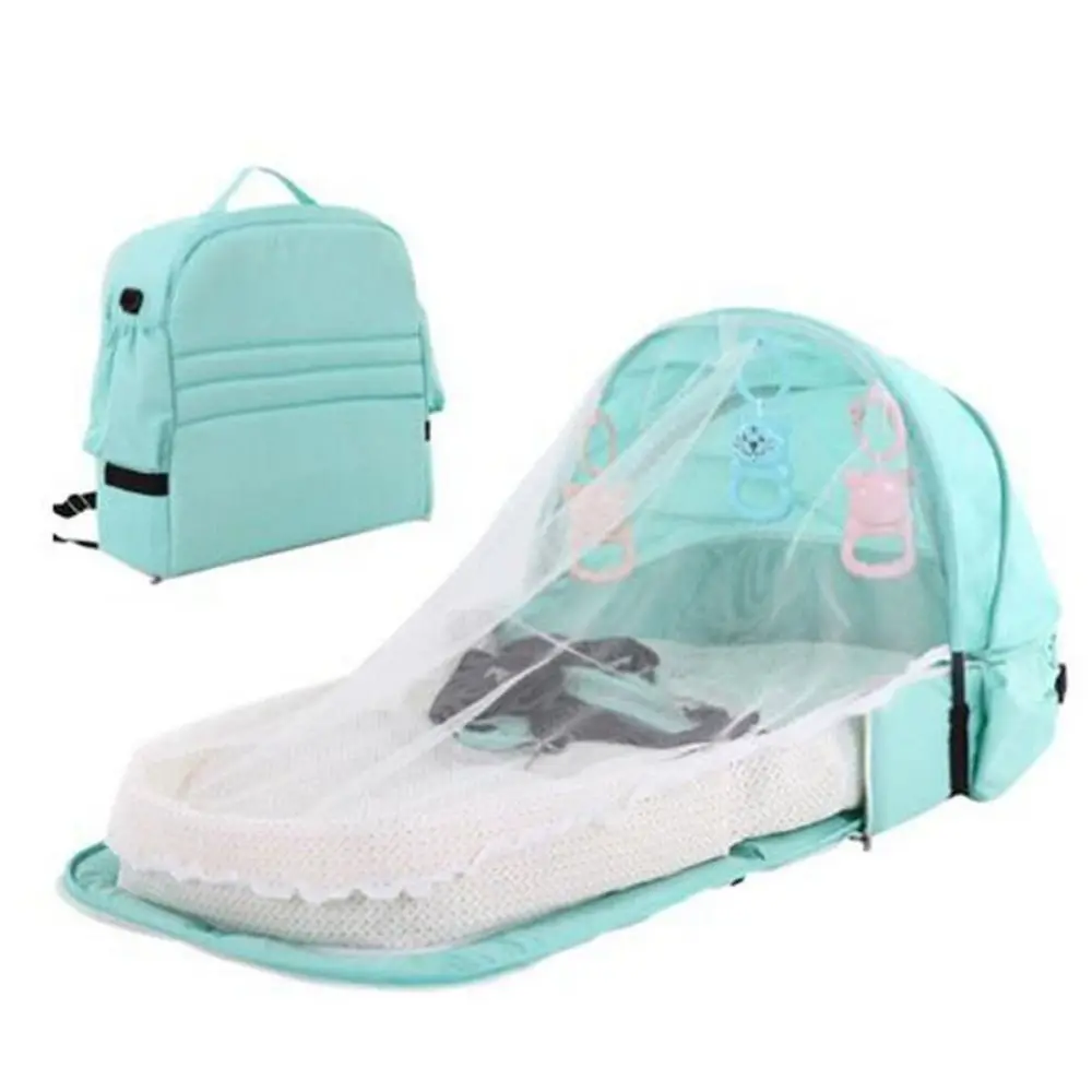 

Multifunctional Foldable Baby Travel Backpack Durable Waterproof Baby Travel Bed PP Cotton with Mosquito Nets Diaper Bag Travel