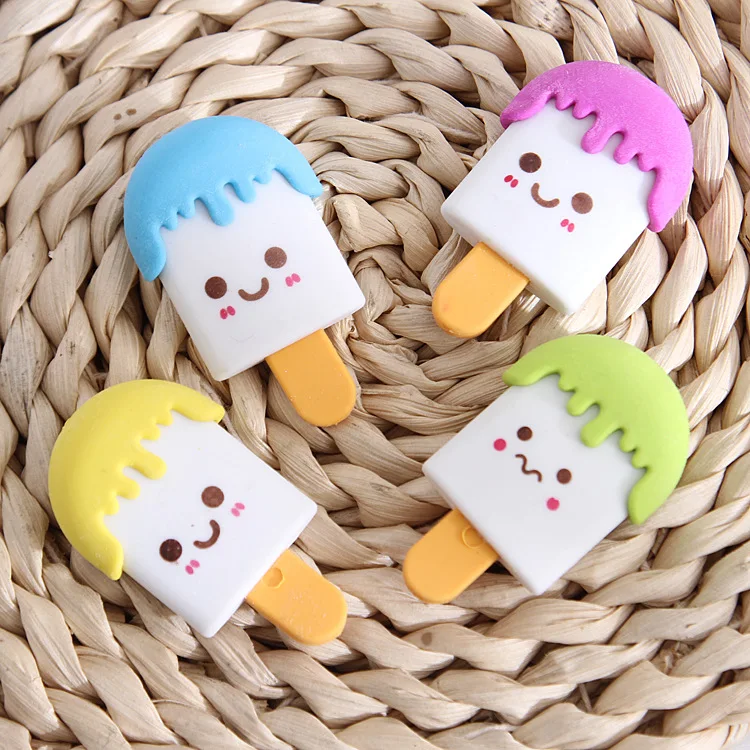 Wholesale Eraser for Kids Gift Creative Stationery Ice Cream Eraser Can Assemble Popsicle Eraser