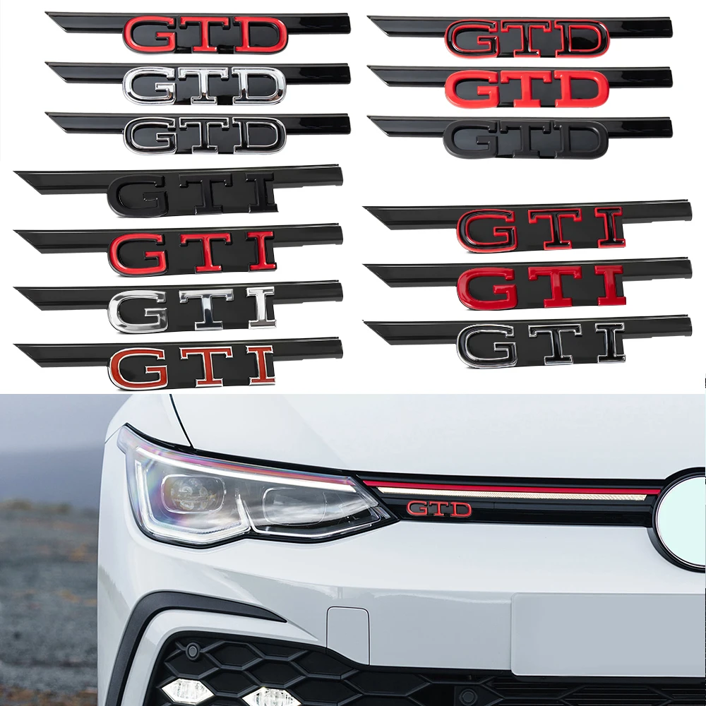 3D ABS Car GTI GTD Badge Hood Front Grille Emblem Cover Decoration Auto Modification Accessories for Volkswagen VW Golf 8 MK8