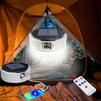 LED Solar Camping Light USB Charging 100W Super Bright Outdoor Waterproof Remote Control Tent Lamp Emergency Lights Flashlight