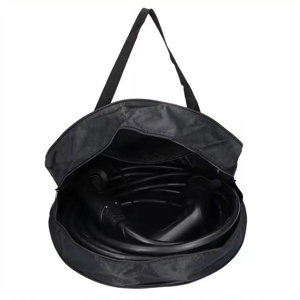 

New Black Green Car Charge Cable Bag Waterproof Oxford Cloth Storage Bags Round Car Tools Organizer