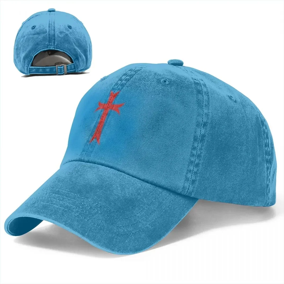 Retro Templar Cross Distressed Medieval Sword Knights Baseball Cap Distressed Cotton Snapback Cap I Fear No Evil Cap