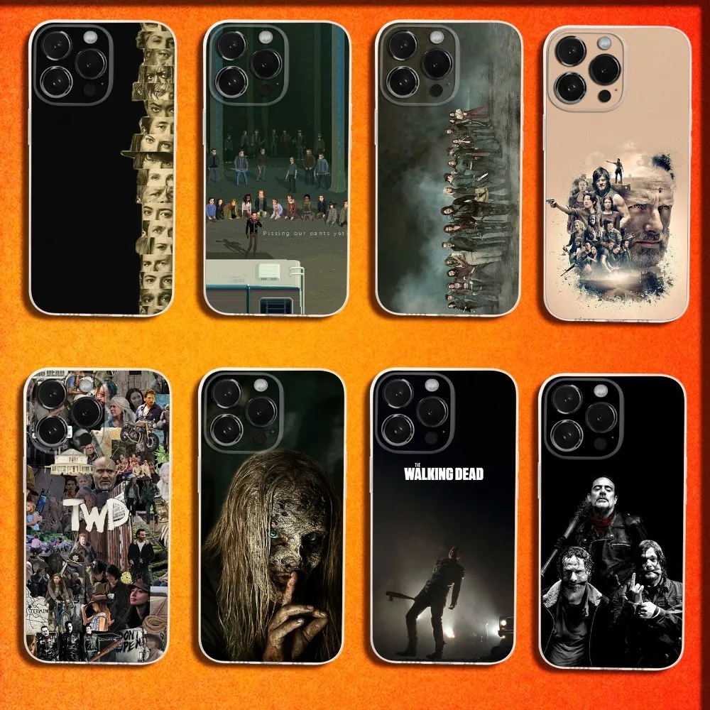 TWD The Walking D-Dead Funda de teléfono para iPhone 16,15,14,13,12,11 Plus,Pro,Max,XR,XS,X,Plus,SE,Mini cubierta suave transparente