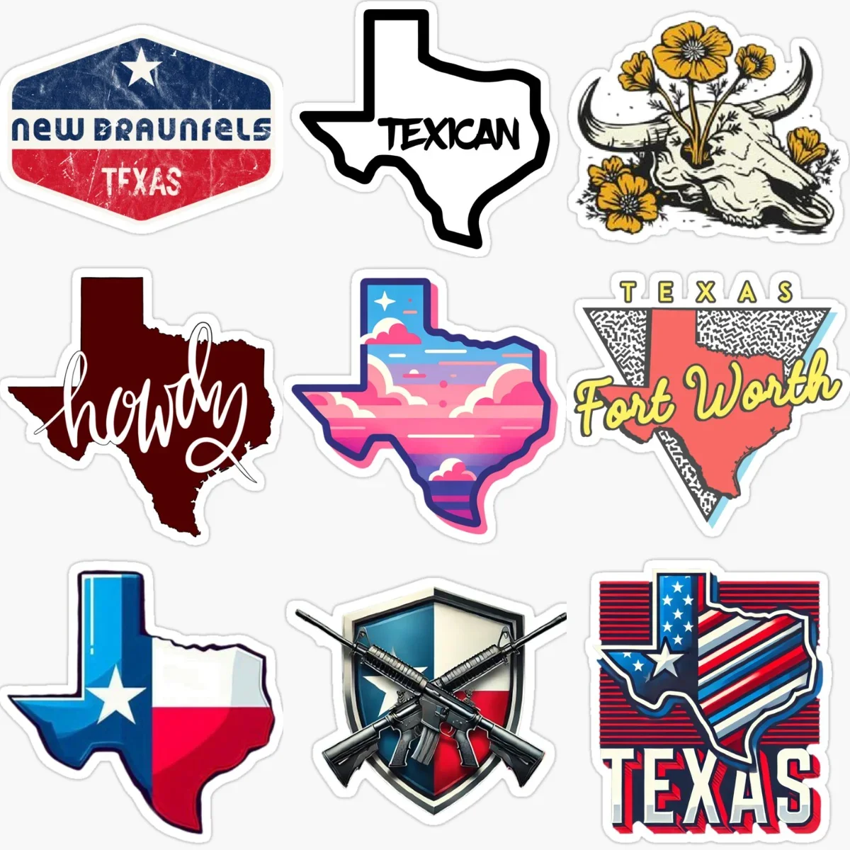 

Texas Map Flag Emblem Creative PVC Sticker for Decorate Car Van Bicycle Window Wall Fridge Helmet Motorcycle Decal Accessorie