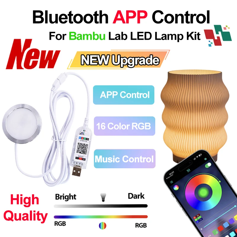 Newly upgrade For Bambu Lab kit 001 APP Controlled Bluetooth Enabled Color Changing RGB Light Parts DIY Model Hardware 3d Parts