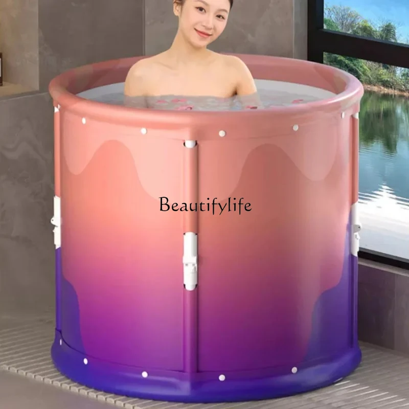 

Japanese-style Adult Home Foldable Bathtubs Whole Body Simple Sweat Steaming Bath Barrel Free Installation